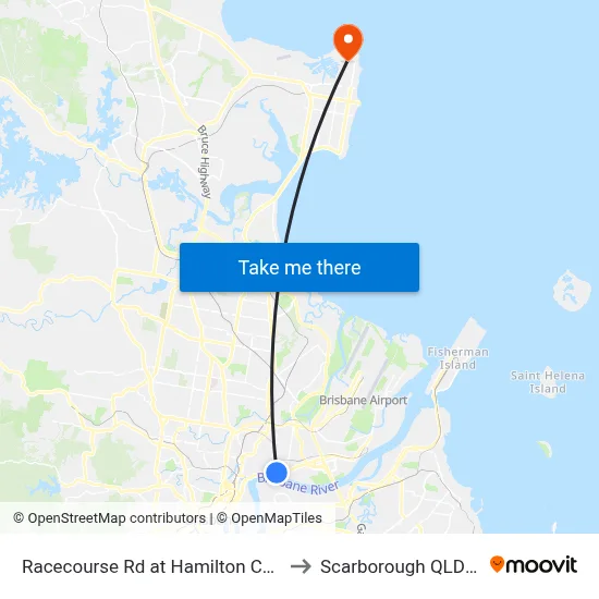 Racecourse Rd at Hamilton Central, Stop 20 to Scarborough QLD Australia map