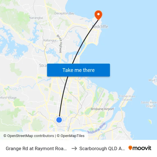 Grange Rd at Raymont Road, Stop 27 to Scarborough QLD Australia map