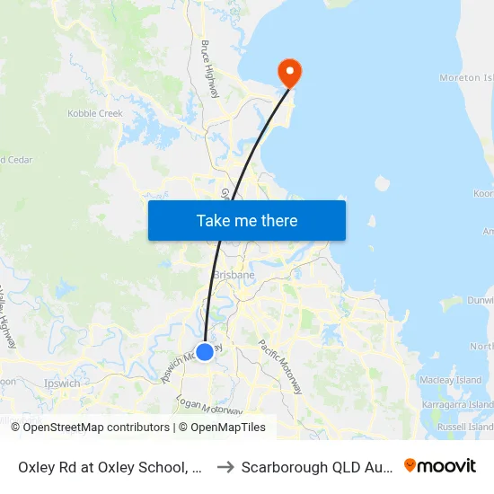 Oxley Rd at Oxley School, Stop 65 to Scarborough QLD Australia map