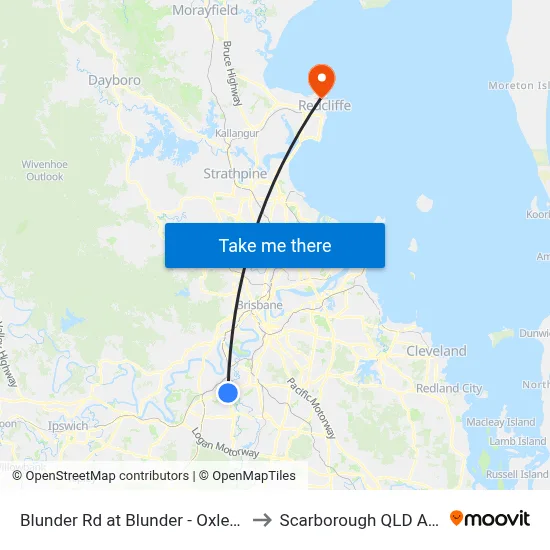 Blunder Rd at Blunder - Oxley, Stop 66 to Scarborough QLD Australia map