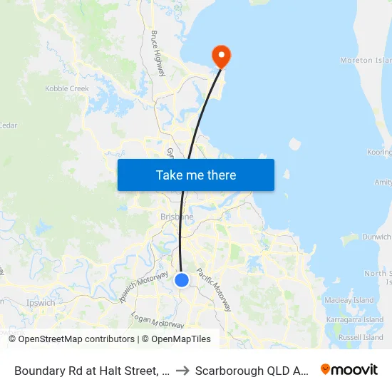 Boundary Rd at Halt Street, Stop 46 to Scarborough QLD Australia map