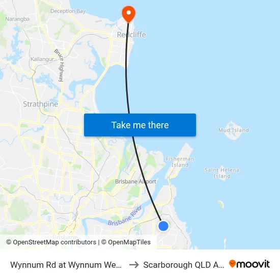 Wynnum Rd at Wynnum West, Stop 55 to Scarborough QLD Australia map
