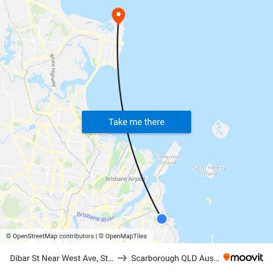 Dibar St Near West Ave, Stop 99 to Scarborough QLD Australia map