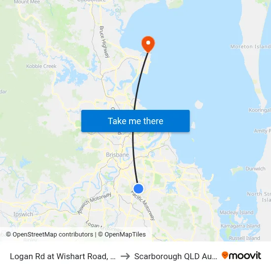 Logan Rd at Wishart Road, Stop 39 to Scarborough QLD Australia map