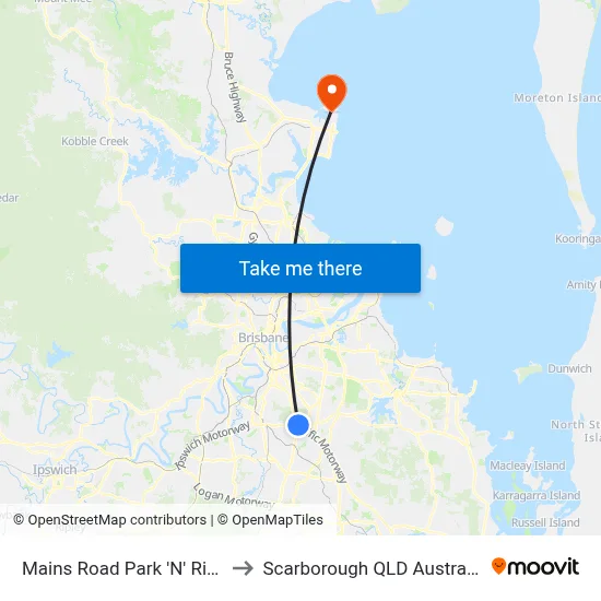 Mains Road Park 'N' Ride to Scarborough QLD Australia map