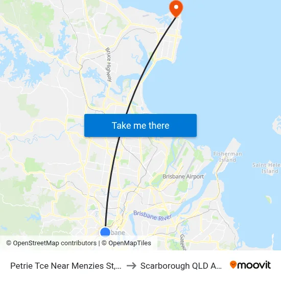 Petrie Tce Near Menzies St, Stop 3a to Scarborough QLD Australia map