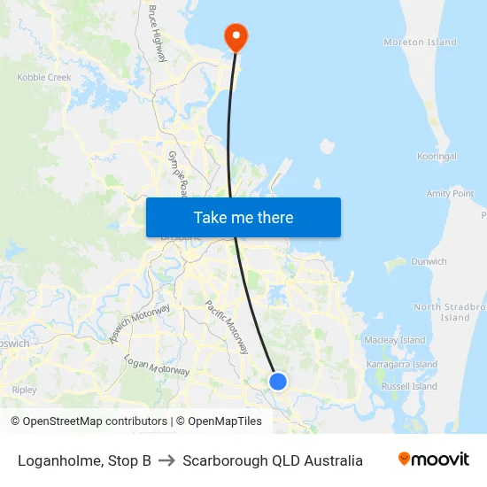 Loganholme, Stop B to Scarborough QLD Australia map
