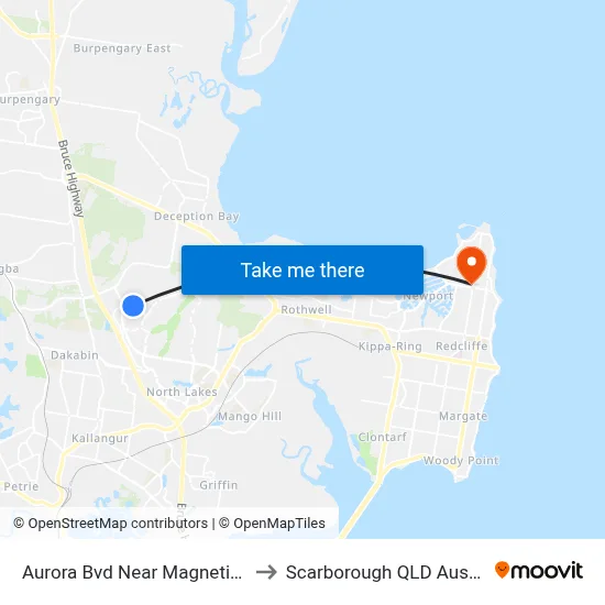 Aurora Bvd Near Magnetic Tce to Scarborough QLD Australia map