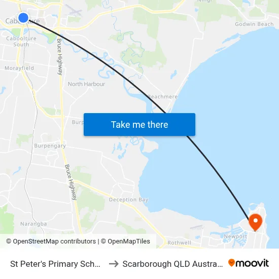 St Peter's Primary School to Scarborough QLD Australia map