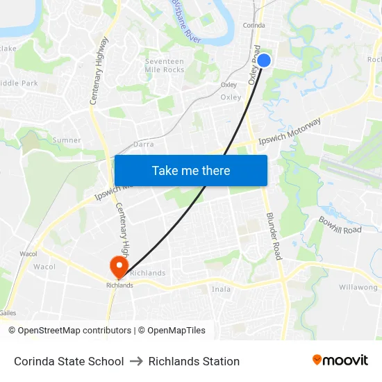 Corinda State School to Richlands Station map