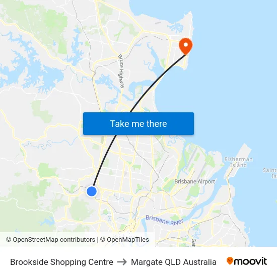 Brookside Shopping Centre to Margate QLD Australia map