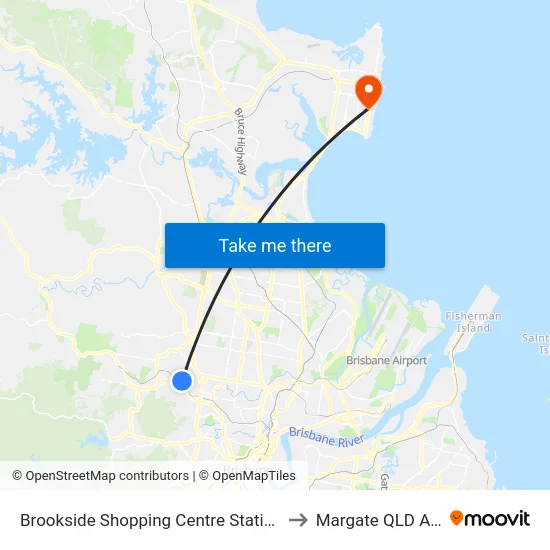 Brookside Shopping Centre Station, Platform A to Margate QLD Australia map