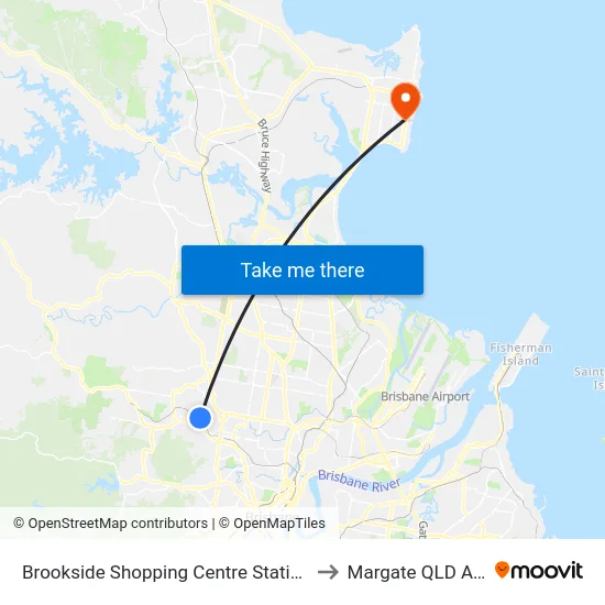 Brookside Shopping Centre Station, Platform B to Margate QLD Australia map