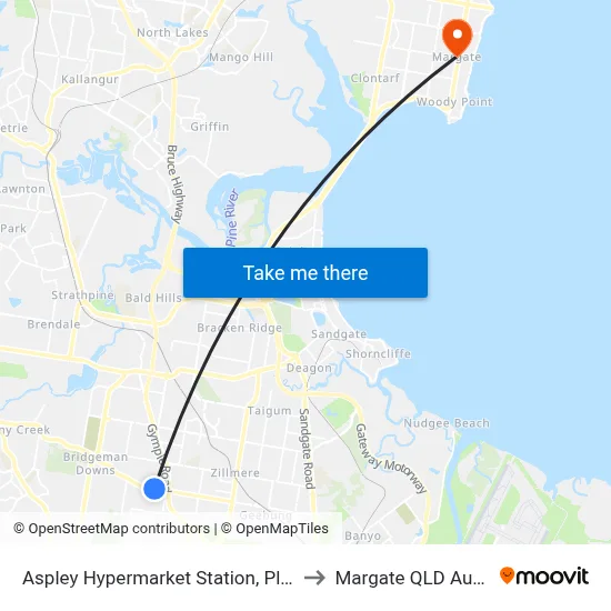 Aspley Hypermarket Station, Platform C to Margate QLD Australia map