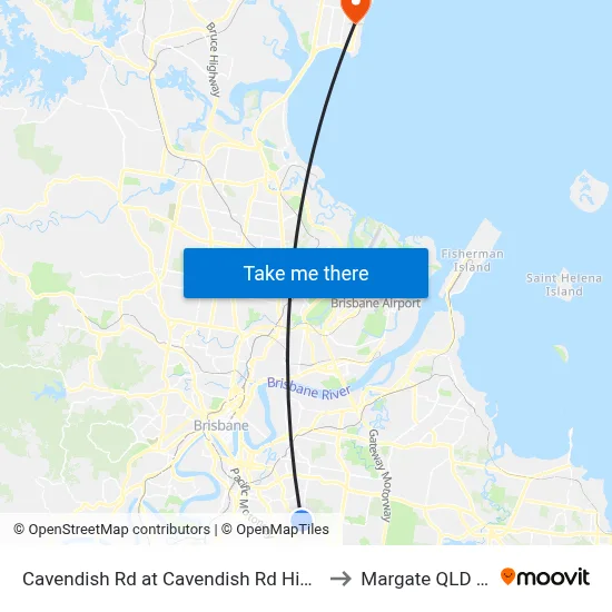 Cavendish Rd at Cavendish Rd High School, Stop 41 to Margate QLD Australia map