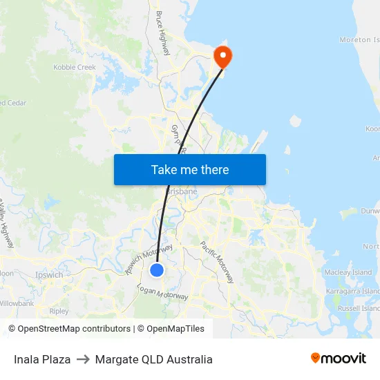 Inala Plaza to Margate QLD Australia map