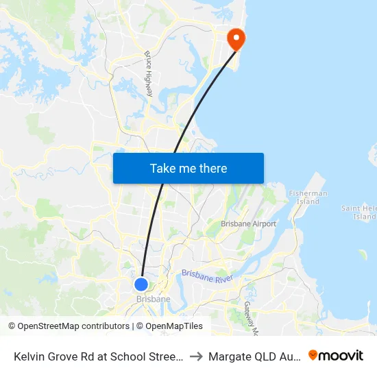 Kelvin Grove Rd at School Street, Stop 13 to Margate QLD Australia map