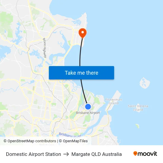 Domestic Airport Station to Margate QLD Australia map