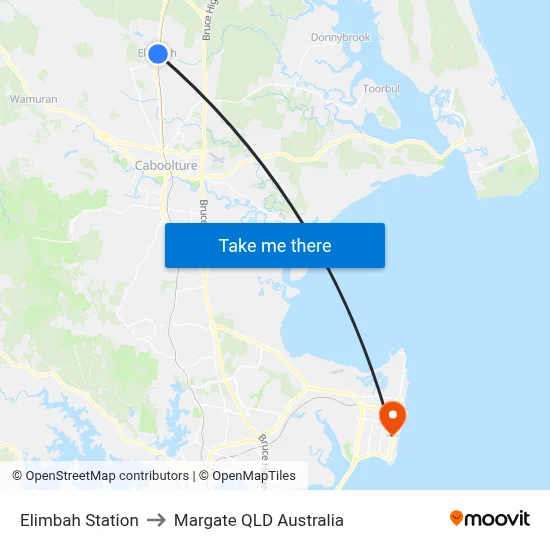 Elimbah Station to Margate QLD Australia map