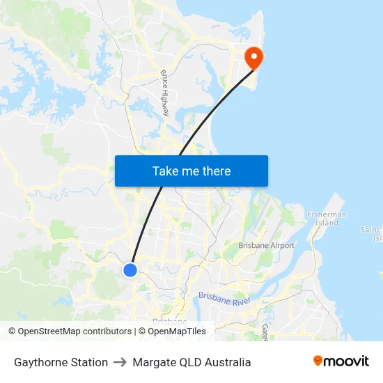 Gaythorne Station to Margate QLD Australia map