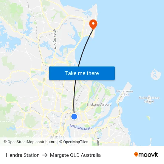 Hendra Station to Margate QLD Australia map