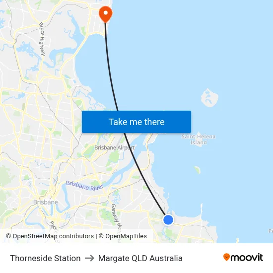 Thorneside Station to Margate QLD Australia map