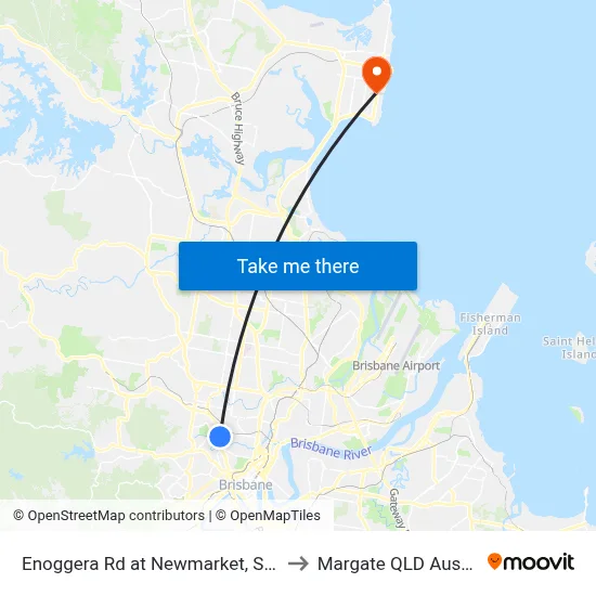 Enoggera Rd at Newmarket, Stop 20 to Margate QLD Australia map