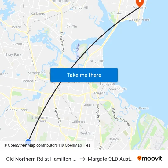 Old Northern Rd at Hamilton Road to Margate QLD Australia map