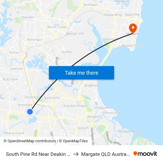 South Pine Rd Near Deakin St to Margate QLD Australia map