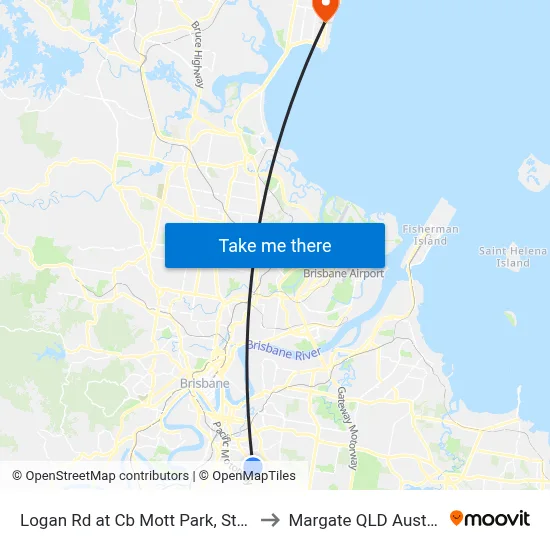 Logan Rd at Cb Mott Park, Stop 26 to Margate QLD Australia map