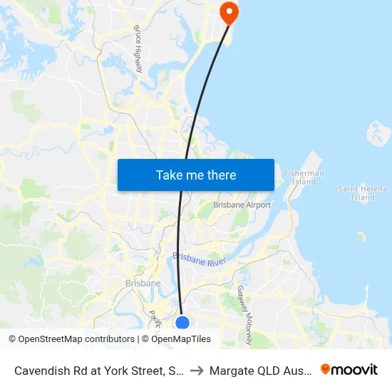 Cavendish Rd at York Street, Stop 29 to Margate QLD Australia map