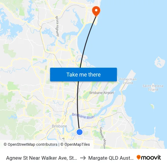 Agnew St Near Walker Ave, Stop 42 to Margate QLD Australia map