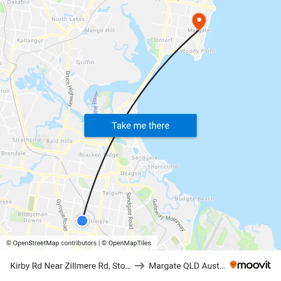 Kirby Rd Near Zillmere Rd, Stop 52a to Margate QLD Australia map