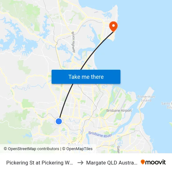 Pickering St at Pickering West to Margate QLD Australia map