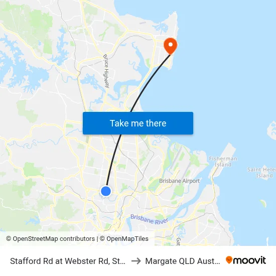 Stafford Rd at Webster Rd, Stop 30 to Margate QLD Australia map