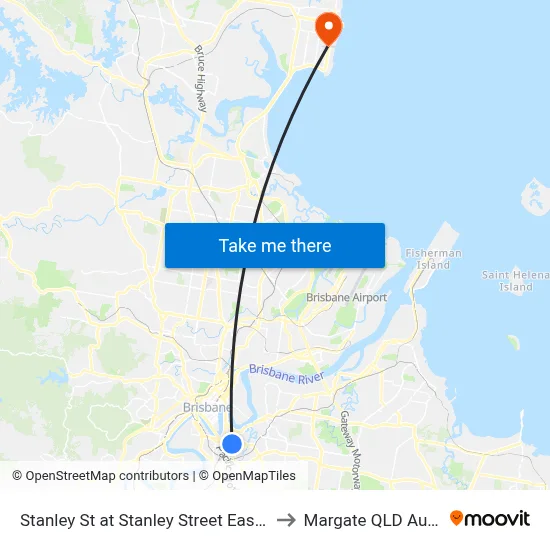 Stanley St at Stanley Street East, Stop 10 to Margate QLD Australia map