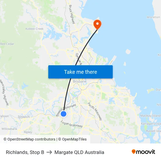 Richlands, Stop B to Margate QLD Australia map