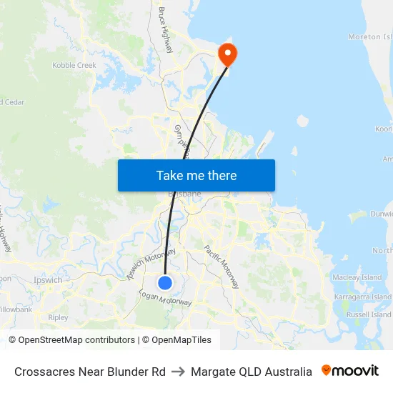 Crossacres Near Blunder Rd to Margate QLD Australia map
