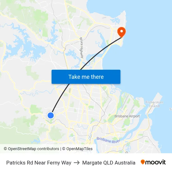 Patricks Rd Near Ferny Way to Margate QLD Australia map
