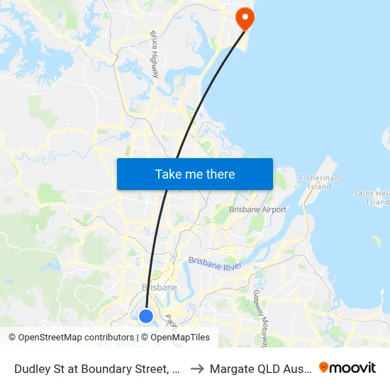 Dudley St at Boundary Street, Stop 24 to Margate QLD Australia map