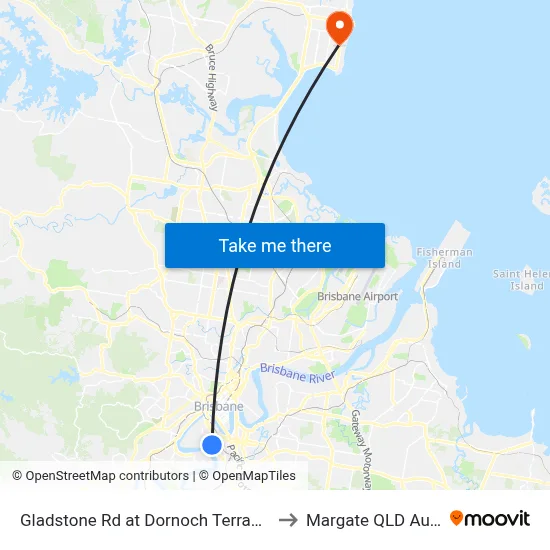 Gladstone Rd at Dornoch Terrace, Stop 11 to Margate QLD Australia map