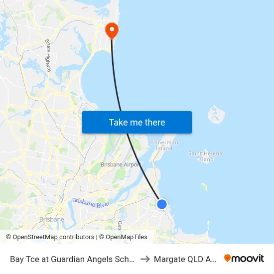 Bay Tce at Guardian Angels School Stop 95 to Margate QLD Australia map