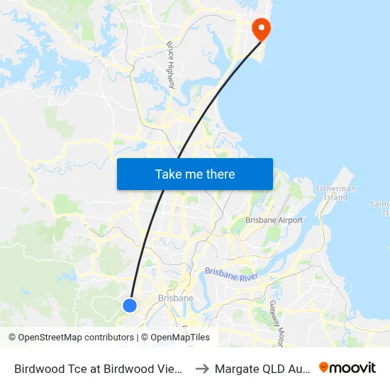 Birdwood Tce at Birdwood View, Stop 30 to Margate QLD Australia map