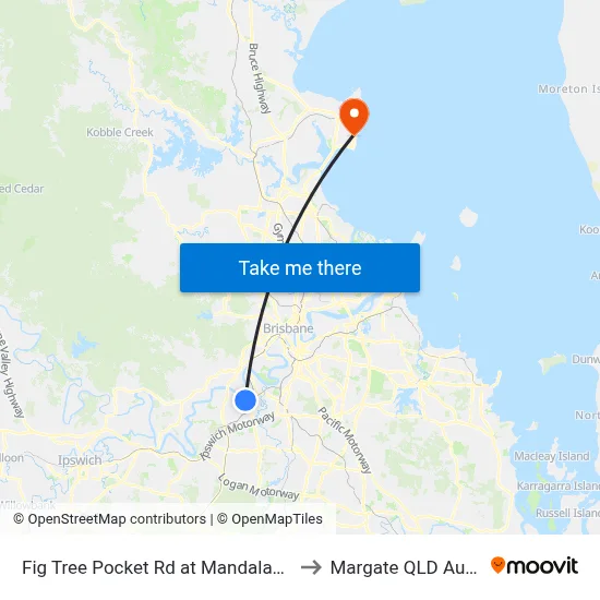 Fig Tree Pocket Rd at Mandalay, Stop 44 to Margate QLD Australia map
