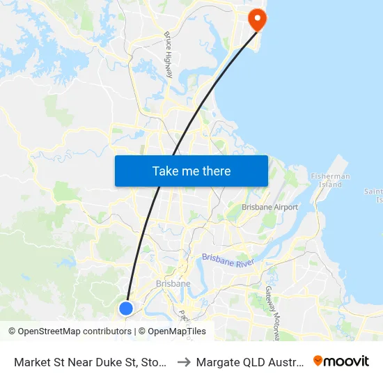 Market St Near Duke St, Stop 28 to Margate QLD Australia map