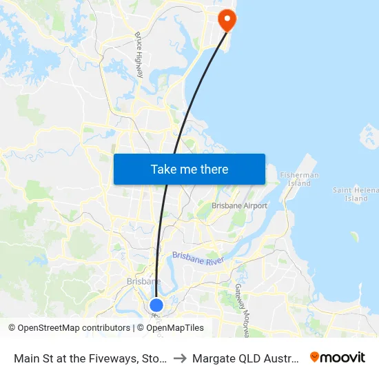 Main St at the Fiveways, Stop 9 to Margate QLD Australia map