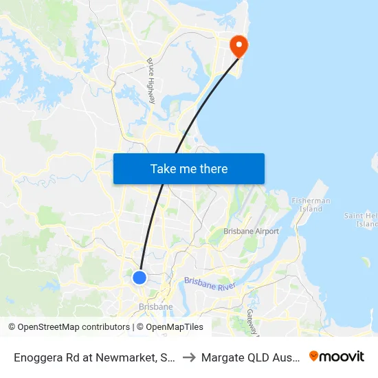 Enoggera Rd at Newmarket, Stop 20 to Margate QLD Australia map