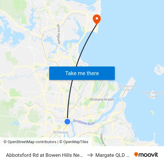 Abbotsford Rd at Bowen Hills Near Folkestone St to Margate QLD Australia map