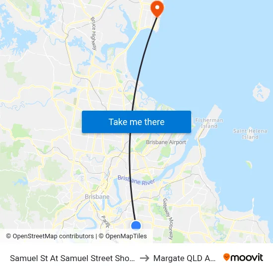 Samuel St At Samuel Street Shops, Stop 41 to Margate QLD Australia map