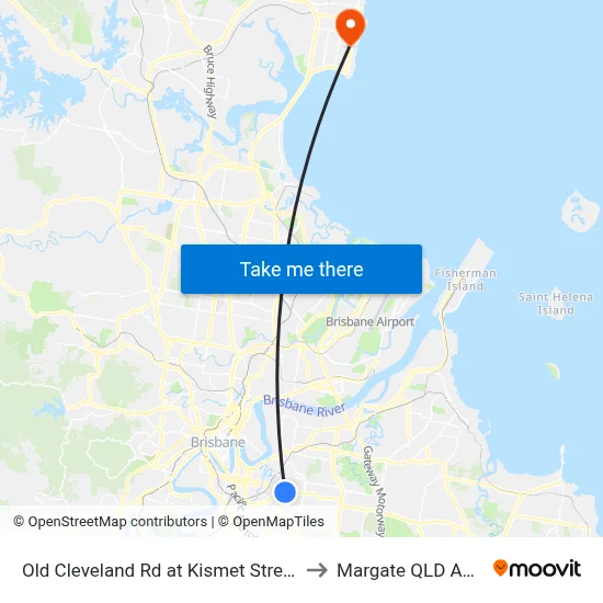 Old Cleveland Rd at Kismet Street, Stop 26 to Margate QLD Australia map